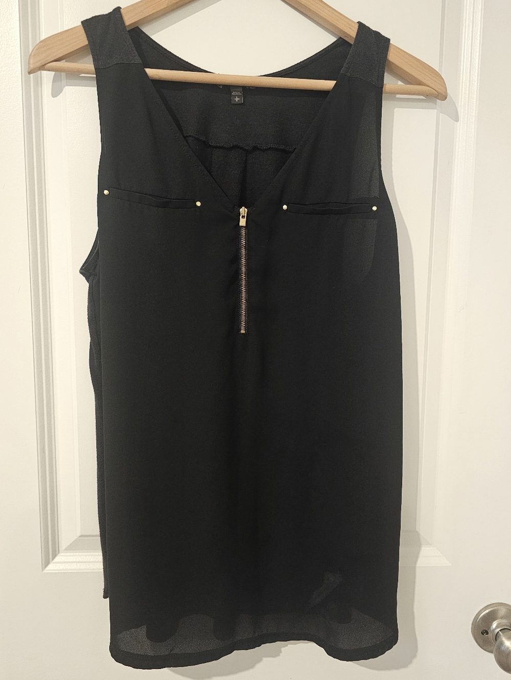 Express, Sleeveless, Black Blouse, Size L